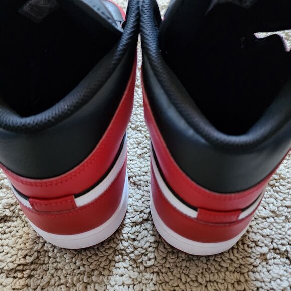 Air Jordan 1 Mid Gym Red Black White Pre-Owned Sz 12 - Picture 6 of 8